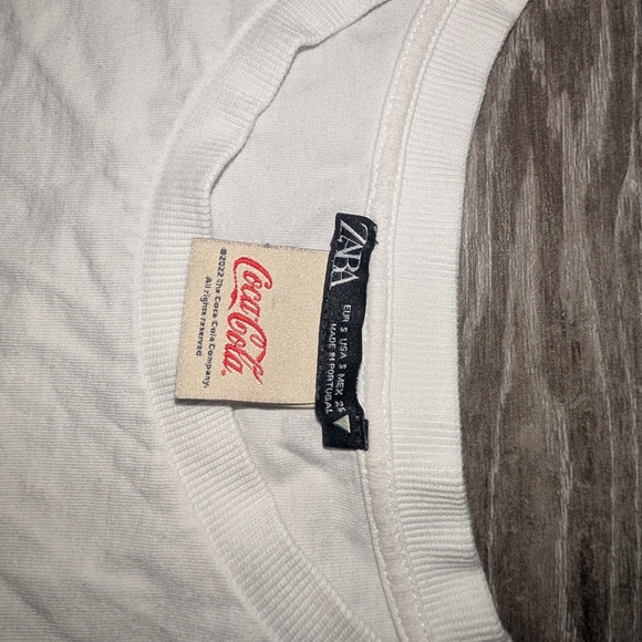 Coca Cola Zara SMALL Blue and White T-Shirt - Picture 3 of 3